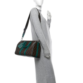 LOUIS VUITTON Monogram Macassar Keepall Bandouliere 35 Borneo Green