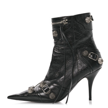 BALENCIAGA Agneau Arena Cagole 70mm Ankle Boots 37 Black