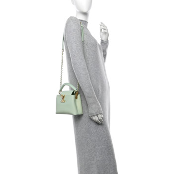 LOUIS VUITTON Taurillon Summer Stardust Mini Capucines  Vert D'eau