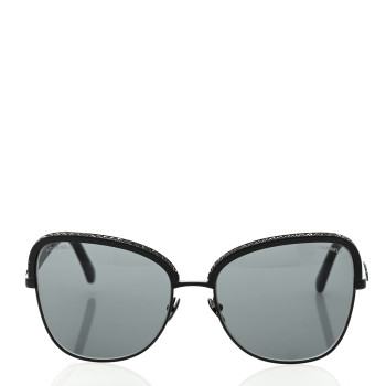 CHANEL Square Frame Sequin Sunglasses 4270 Black