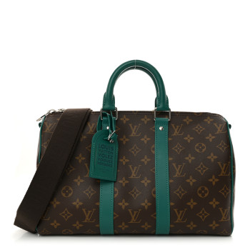 LOUIS VUITTON Monogram Macassar Keepall Bandouliere 35 Borneo Green