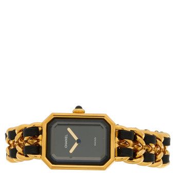 CHANEL Stainless Steel Lambskin 20mm Chain Premiere Quartz Watch Gold M