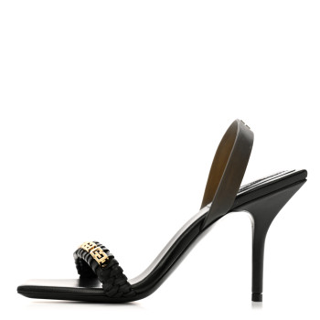 GIVENCHY Nappa Polyurethane G Woven Slingback 90mm Sandals 37 Black
