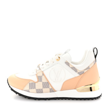 LOUIS VUITTON Calfskin Damier Azur Run Away Sneakers 36 White