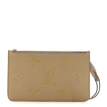 LOUIS VUITTON Empreinte Monogram Giant Neverfull MM Pochette Tourterelle