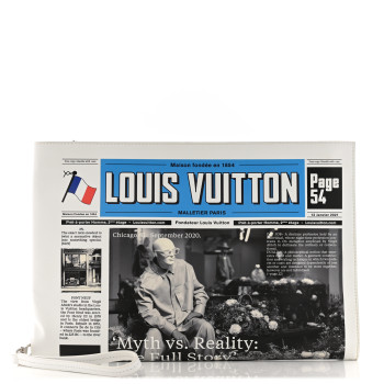 LOUIS VUITTON Calfskin Newspaper Print Pouch