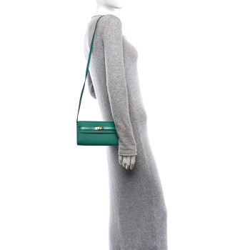 HERMES Epsom Shiny Alligator Touch Kelly Wallet To Go Vert Jade HERMES Epsom Shiny Alligator Touch Kelly Wallet To Go Vert Jade