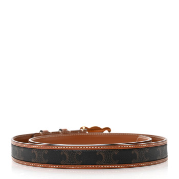 CELINE Canvas Calfskin Medium 25mm Triomphe Belt 85 34 Tan