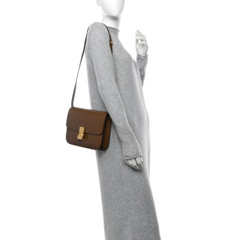 CELINE Box Calfskin Medium Classic Box Flap Bag Camel CELINE Box Calfskin Medium Classic Box Flap Bag Camel