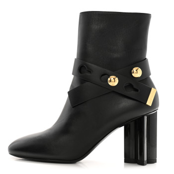 LOUIS VUITTON Calfskin Belted Silhouette Ankle Boots 38 Black