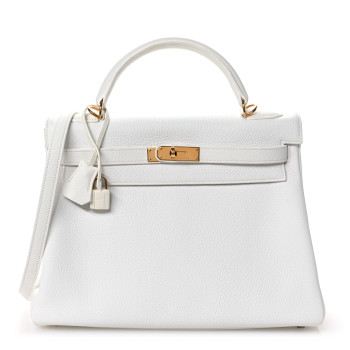 HERMES Taurillon Clemence Kelly Retourne 32 White