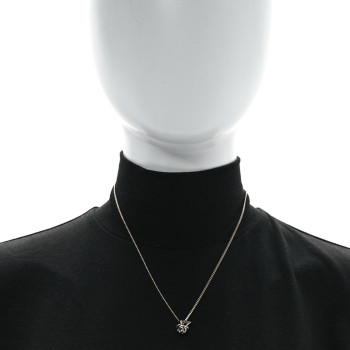 SAINT LAURENT Metal Opyum Twist Necklace Silver