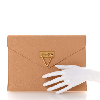 BOTTEGA VENETA Grained Calfskin Saint Germaine Pouch Caramel