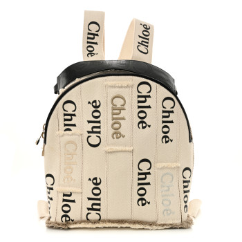 CHLOE Canvas Logo Embroidered Woody Backpack Sand