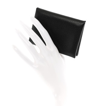 HERMES Chevre Mysore Calvi Duo Card Case Black