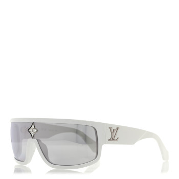LOUIS VUITTON Acetate Crystal Cyclone Sport Mask Sunglasses Z1742U Ash Silver