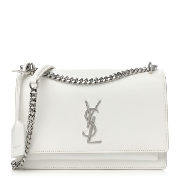 SAINT LAURENT Calfskin Medium Monogram Sunset Crema Soft