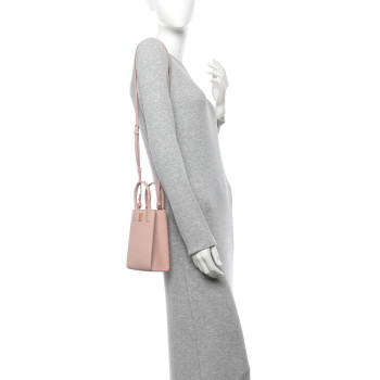 BURBERRY Grainy Calfskin Micro Frances Tote Dusky Pink