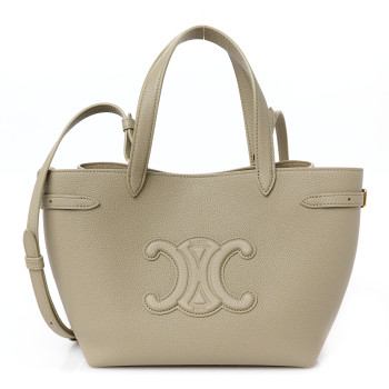 CELINE Grained Calfskin Triomphe Mini Cabas Anais Modern Taupe