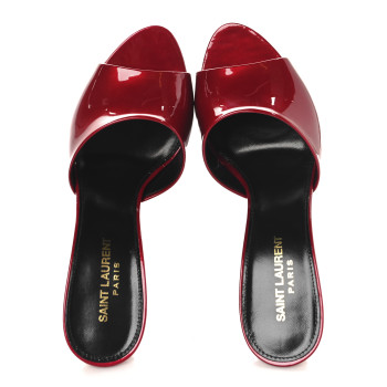 SAINT LAURENT Vernice Gloss La 16 95 Mule Sandals 39 Tibet Red