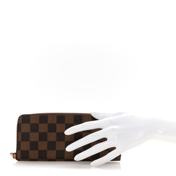 LOUIS VUITTON Damier Ebene Clemence Wallet Rose Ballerine
