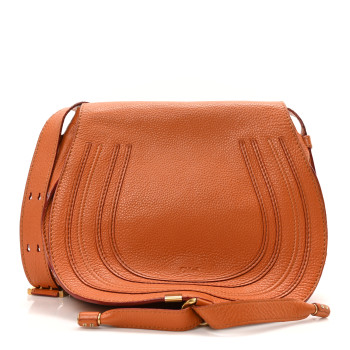 CHLOE Calfskin Medium Marcie Round Crossbody Bag Indian Summer