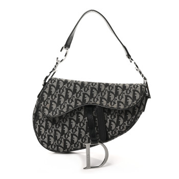 CHRISTIAN DIOR Monogram Saddle Bag Blue