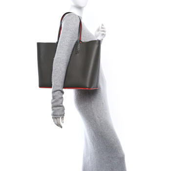 CHRISTIAN LOUBOUTIN Calfskin Monochrome Spikes East West Cabata Tote Rocket