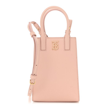BURBERRY Grainy Calfskin Micro Frances Tote Dusky Pink