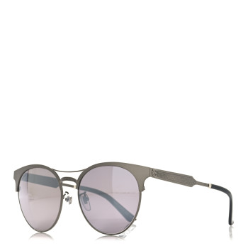 GUCCI Metal Round GG0075SK Sunglasses Silver