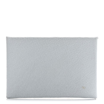 HERMES Chevre Mysore Verso Calvi Card Case Bleu Brume Brique
