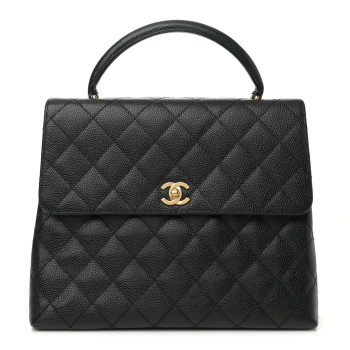 CHANEL Caviar Quilted Jumbo Kelly Flap Black