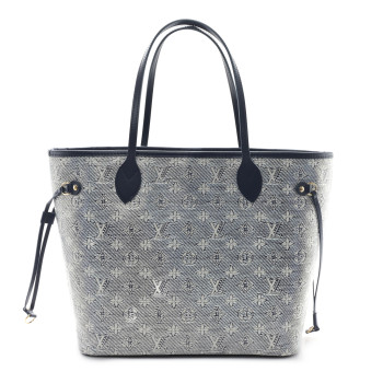 LOUIS VUITTON Monoglam Neverfull MM Blue LOUIS VUITTON Monoglam Neverfull MM Blue