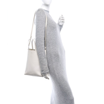 CELINE Grained Calfskin Small Vertical Cabas Cream
