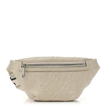 GUCCI Calfskin GG Tennis Embossed Belt Bag Mystic White
