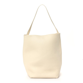 THE ROW Grained Calfskin Large N/S Park Tote Ivory