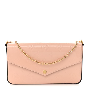 LOUIS VUITTON Vernis Felicie Chain Wallet Rose Ballerine LOUIS VUITTON Vernis Felicie Chain Wallet Rose Ballerine