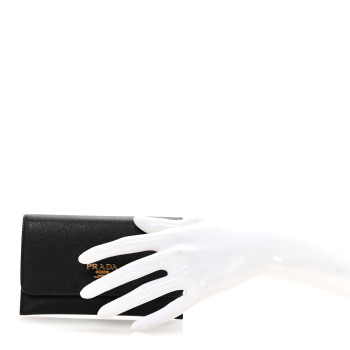 PRADA Saffiano Metal Flap Wallet Black