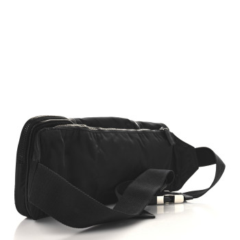 PRADA Tessuto Nylon Saffiano Marsupio Triple Pocket Belt Bag Black