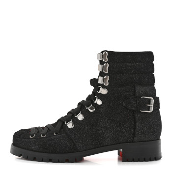 CHRISTIAN LOUBOUTIN Crosta Star Who Runs Flat Boots 39 Black