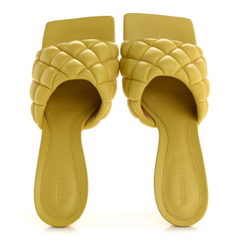 BOTTEGA VENETA Nappa Matelasse Padded Mule Sandals 38.5 Pear