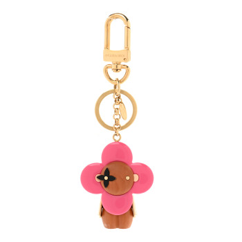 LOUIS VUITTON Wood Monogram Vivienne Puppet Bag Charm Key Holder Pink