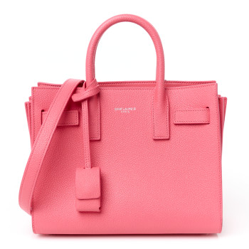 SAINT LAURENT Calfskin Nano Sac De Jour Rose Clair
