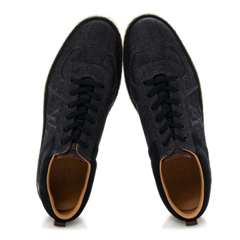 LOUIS VUITTON Denim Suede Espadrille Mens Sneakers 10  Blue