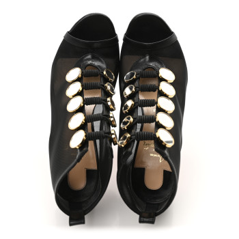 CHRISTIAN LOUBOUTIN Mesh Nappa Marikate 100 Ankle Boots 36.5 Black