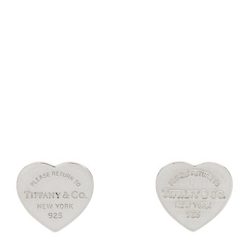 TIFFANY Sterling Silver Mini Return To Tiffany Heart Tag Earrings