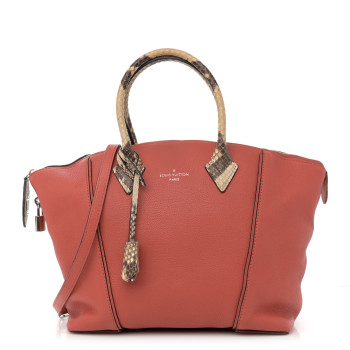 LOUIS VUITTON Veau Cachemire Snakeskin Soft Lockit PM Orange