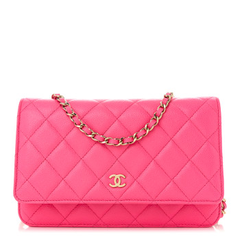 CHANEL Caviar Quilted Wallet on Chain WOC Fuchsia