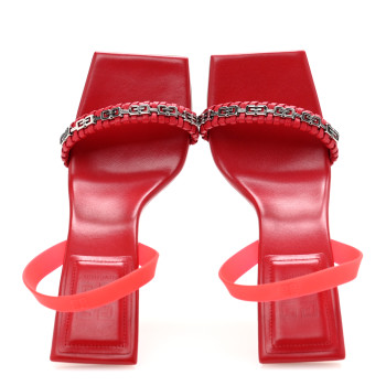 GIVENCHY Nappa Polyurethane G Woven Slingback 90mm Sandals 41 Dark Red