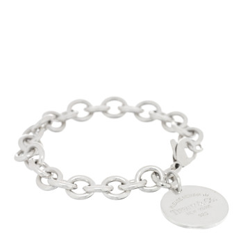 TIFFANY Sterling Silver Return to Tiffany Round Tag Charm Bracelet